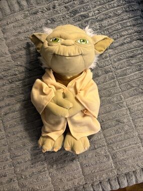 14” Yoda Plush doll figure with carrying backpack straps and tiny zipper pouch